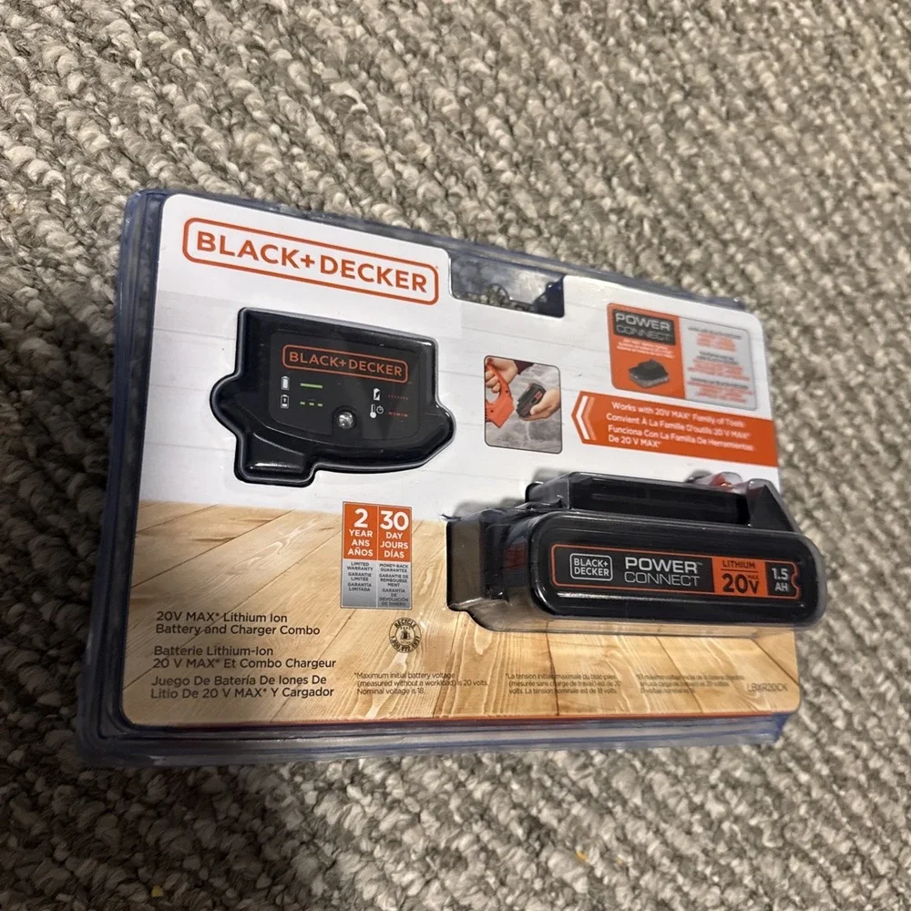 Black Decker 20V Max Powerconnect 1.5Ah‎ Lithium Ion Battery And Charger